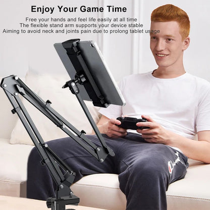 Adjustable Tablet Holder with 360 Degree Rotating Arm for Bed and Desk