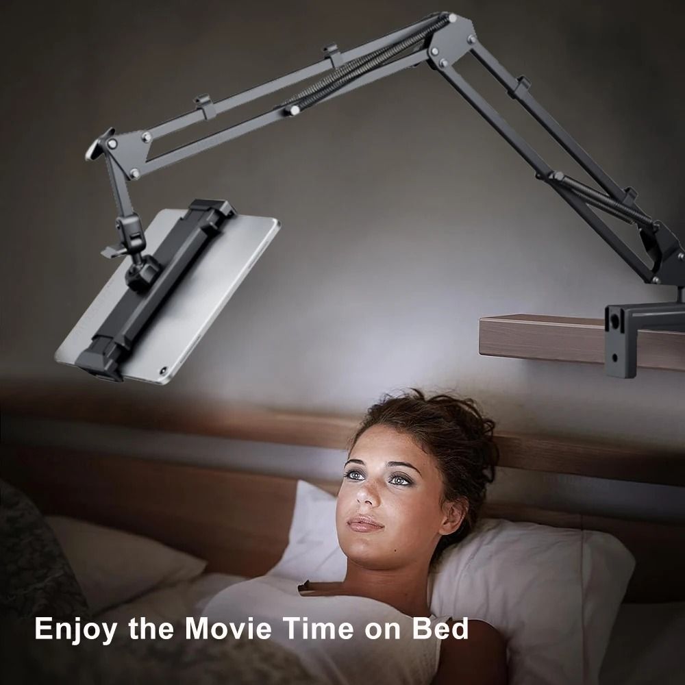 Adjustable Tablet Holder with 360 Degree Rotating Arm for Bed and Desk
