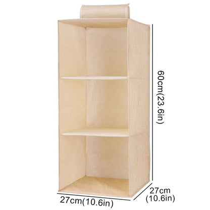 Collapsible Hanging Wardrobe Organizer with Drawer Compartments