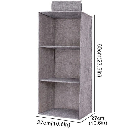 Collapsible Hanging Wardrobe Organizer with Drawer Compartments