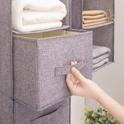 Collapsible Hanging Wardrobe Organizer with Drawer Compartments