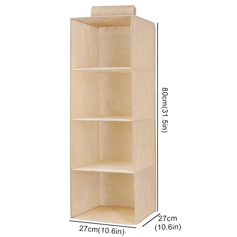 Collapsible Hanging Wardrobe Organizer with Drawer Compartments