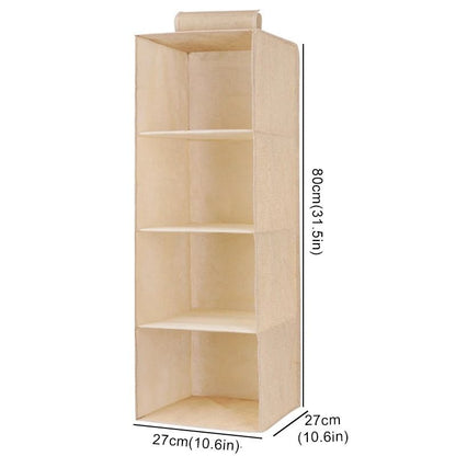 Collapsible Hanging Wardrobe Organizer with Drawer Compartments