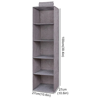 Collapsible Hanging Wardrobe Organizer with Drawer Compartments