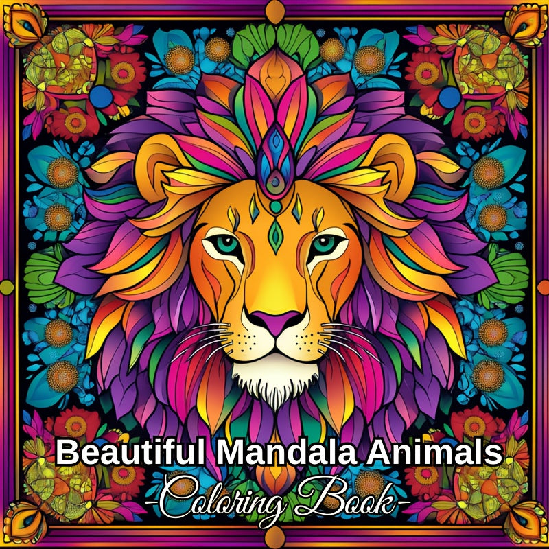 Animals Coloring Book for Adults, Stress Relief and Mood Reduction, Valentines Gift Idea
