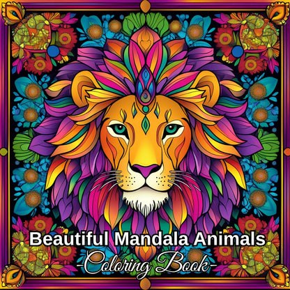 Animals Coloring Book for Adults, Stress Relief and Mood Reduction, Valentines Gift Idea