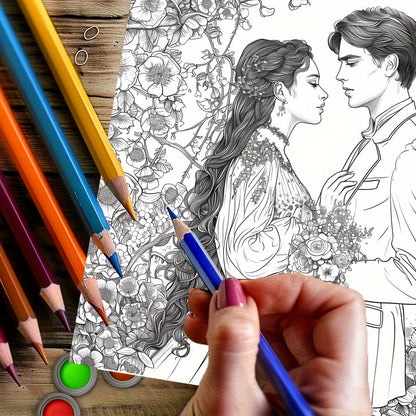 Beautiful Lovers Coloring Book, for Adult Stress Reduction, a Colouring Book for Stress Relief and Mood Reduction