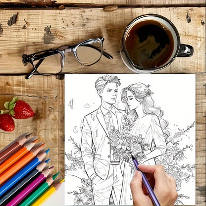 Beautiful Lovers Coloring Book, for Adult Stress Reduction, a Colouring Book for Stress Relief and Mood Reduction