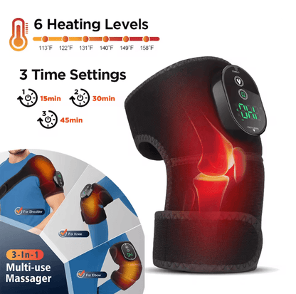 ThermaFlex Heated Vibrating Knee Pad with Infrared Therapy and USB Power