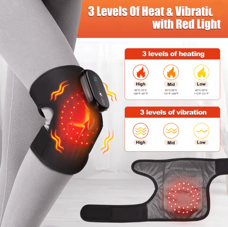 ThermaFlex Heated Vibrating Knee Pad with Infrared Therapy and USB Power