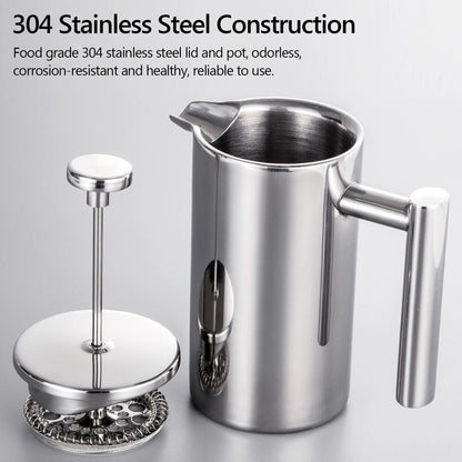Stainless Steel French Press Coffee Maker Pot