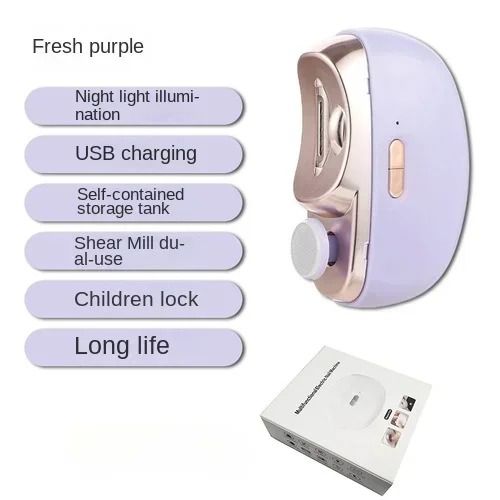 Rechargeable Electric Nail Clipper with Built-in Light for Effortless Manicures