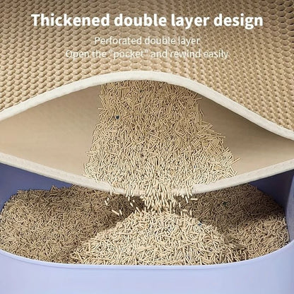 Double Layer Honeycomb Cat Litter Mat Waterproof and Easy Clean Design