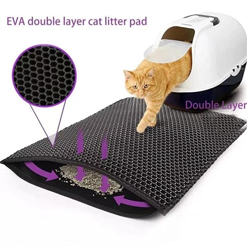 Double Layer Waterproof Cat Litter Mat with Non-Slip Washable Design