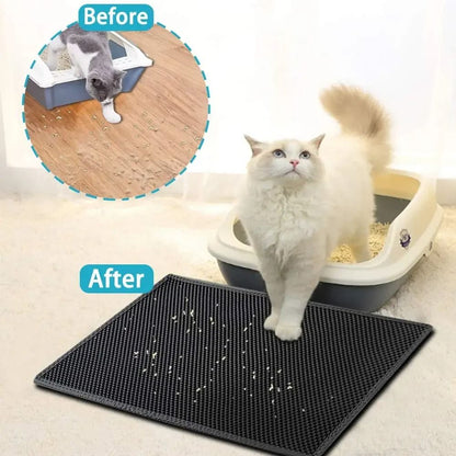 Double Layer Waterproof Cat Litter Mat with Non-Slip Washable Design