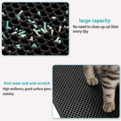 Double Layer Waterproof Cat Litter Mat with Non-Slip Washable Design