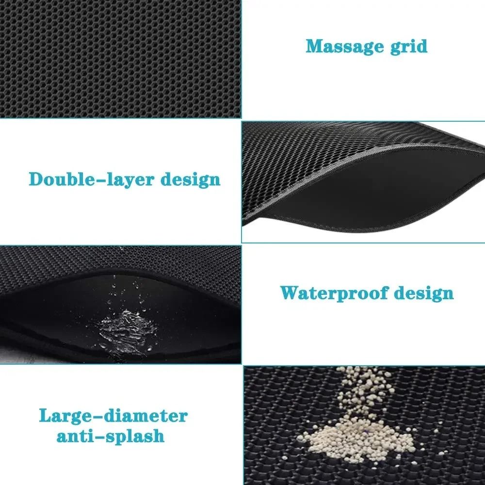 Double Layer Waterproof Cat Litter Mat with Non-Slip Washable Design
