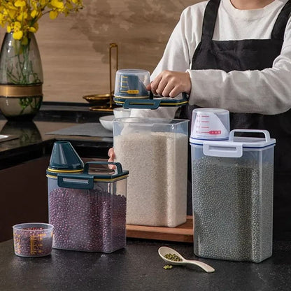 Pet Food Storage Container with Measuring Cup and Airtight Seal