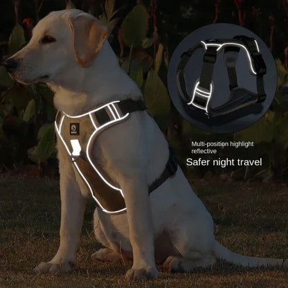 Reflective Adjustable Dog Harness for Safe Walking and Training
