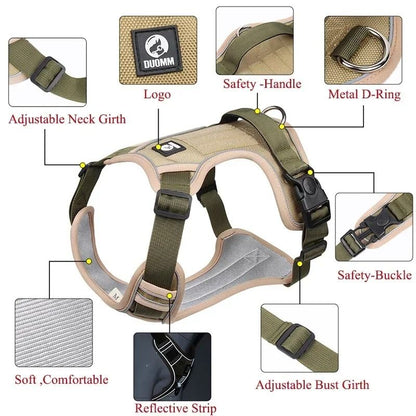 Reflective Adjustable Dog Harness for Safe Walking and Training