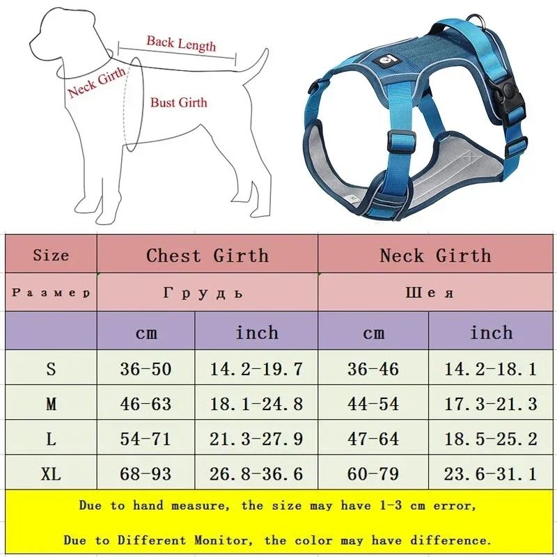 Reflective Adjustable Dog Harness for Safe Walking and Training
