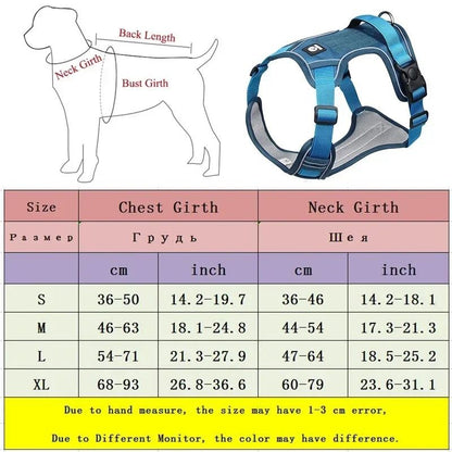 Reflective Adjustable Dog Harness for Safe Walking and Training
