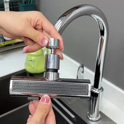 3-Mode Rotating Kitchen Faucet Nozzle with High Pressure and Splash-Proof Design
