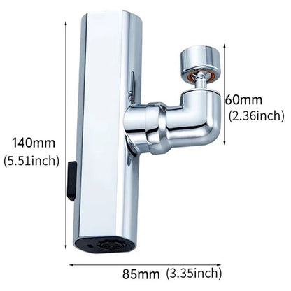 3-Mode Rotating Kitchen Faucet Nozzle with High Pressure and Splash-Proof Design