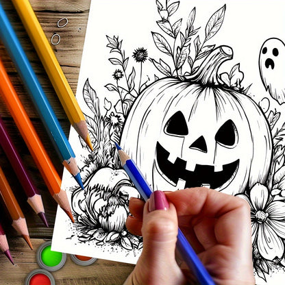 Halloween Coloring Book for Adults, Stress Relief and Relaxation, Valentine's Day Gift, Anti Anxiety Art Therapy