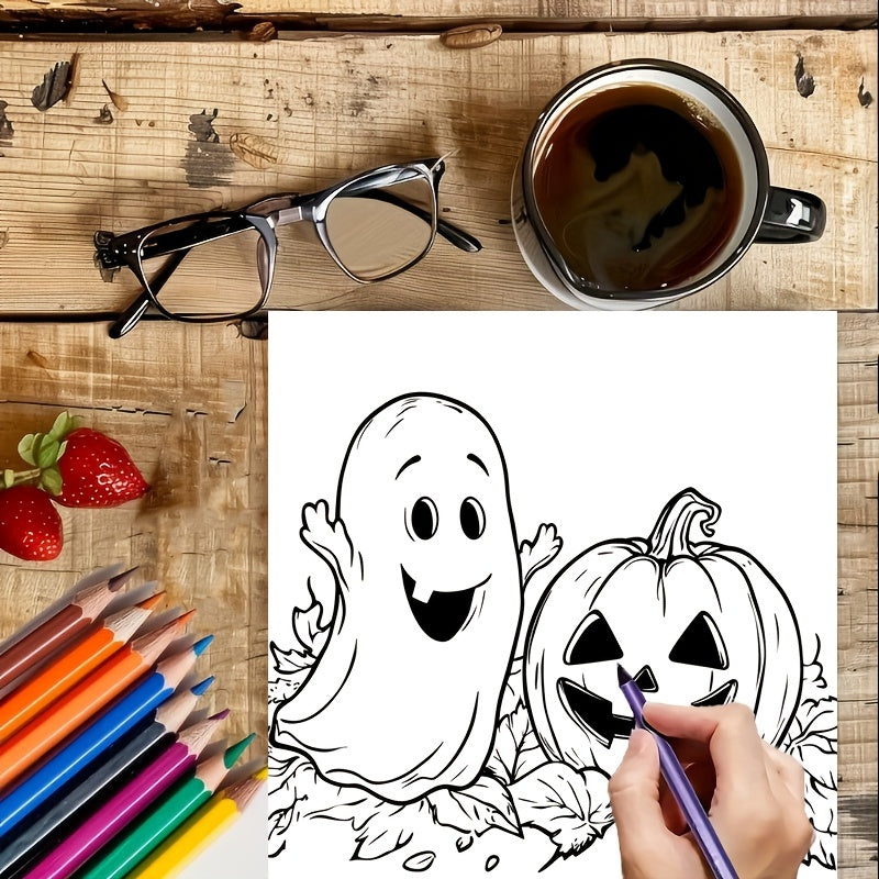 Halloween Coloring Book for Adults, Stress Relief and Relaxation, Valentine's Day Gift, Anti Anxiety Art Therapy