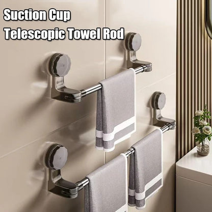 Retractable Suction Cup Towel Bar for Kitchen and Bathroom