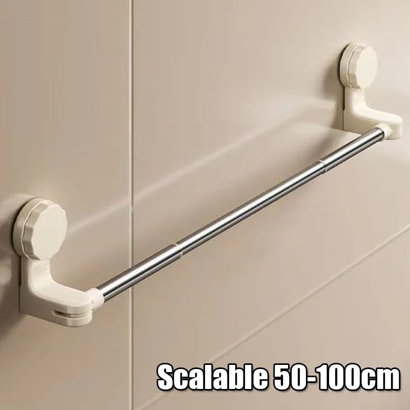 Retractable Suction Cup Towel Bar for Kitchen and Bathroom