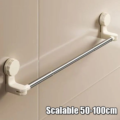 Retractable Suction Cup Towel Bar for Kitchen and Bathroom