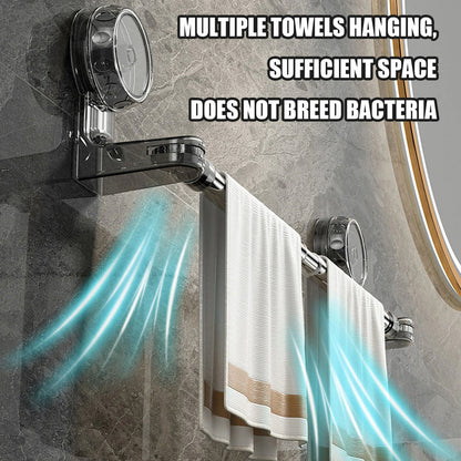 Retractable Suction Cup Towel Bar for Kitchen and Bathroom