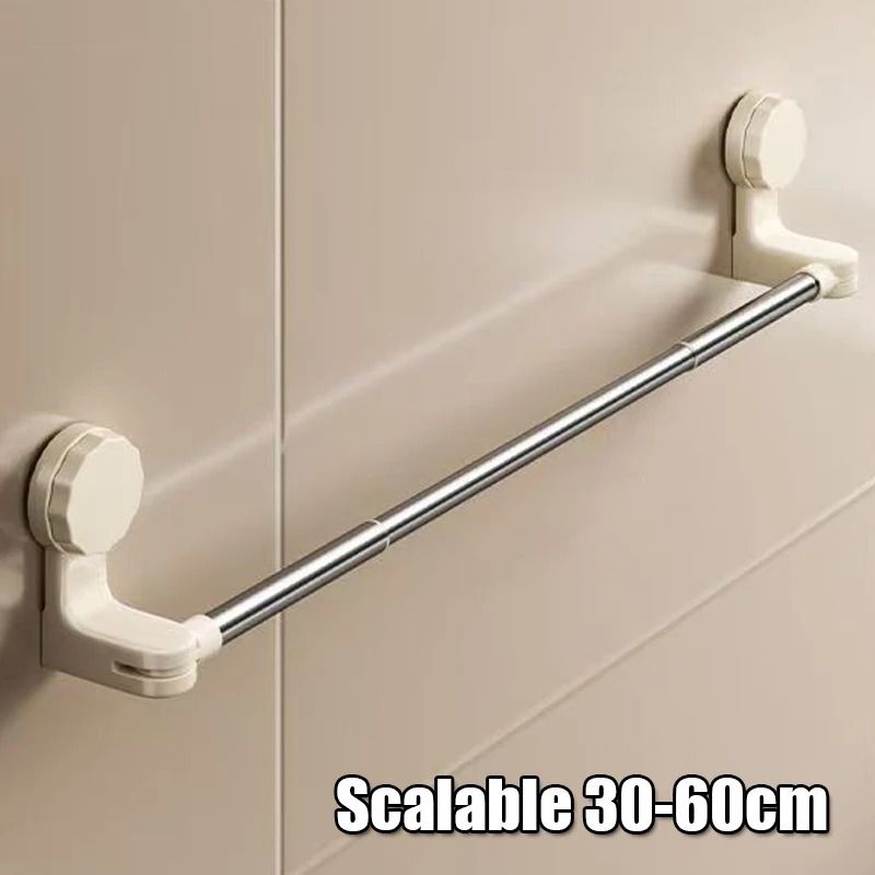 Retractable Suction Cup Towel Bar for Kitchen and Bathroom