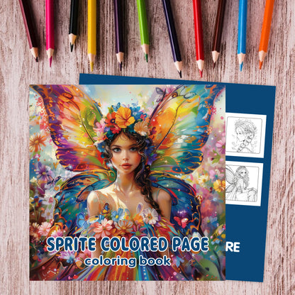 Adult Coloring Book, Watercolor Creativity, Butterfly Fairy, Art Elf Wings Doodle