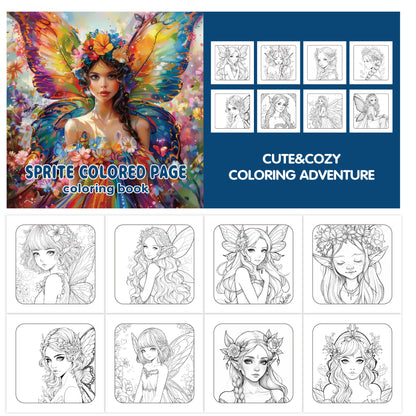 Adult Coloring Book, Watercolor Creativity, Butterfly Fairy, Art Elf Wings Doodle