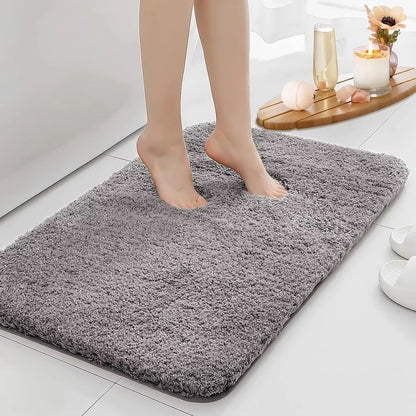 Ultra-Absorbent Anti-Slip Bathroom Mat – Thick, Long-Hair, Machine-Washable Toilet Rug