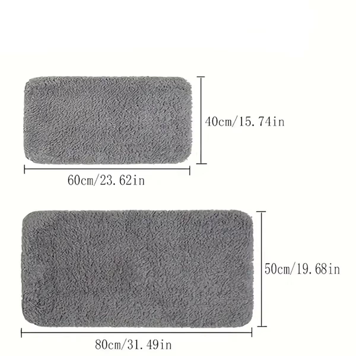 Ultra-Absorbent Anti-Slip Bathroom Mat – Thick, Long-Hair, Machine-Washable Toilet Rug