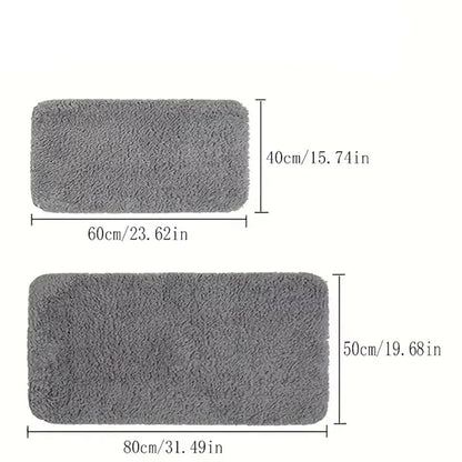Ultra-Absorbent Anti-Slip Bathroom Mat – Thick, Long-Hair, Machine-Washable Toilet Rug
