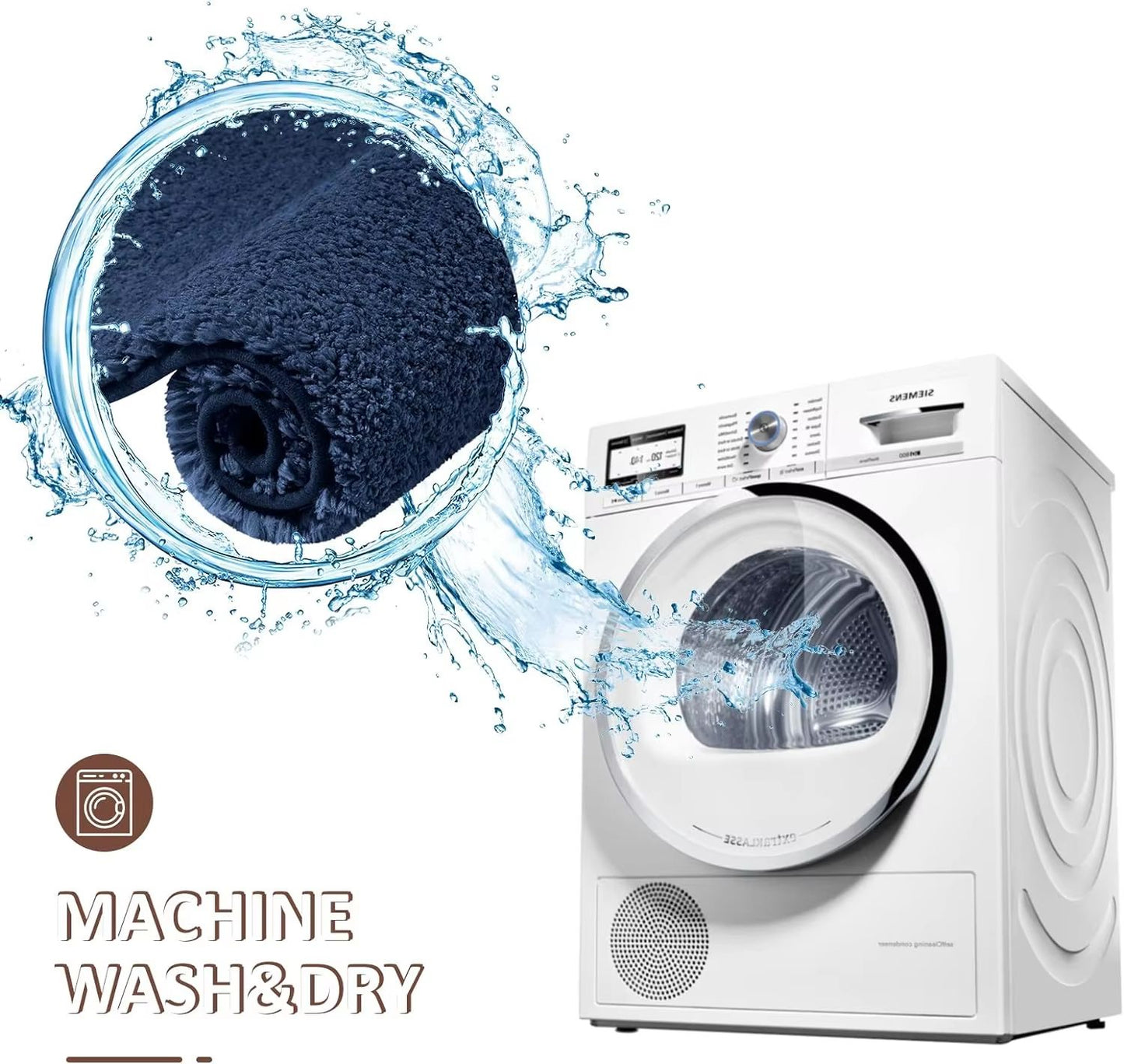 Ultra-Absorbent Anti-Slip Bathroom Mat – Thick, Long-Hair, Machine-Washable Toilet Rug