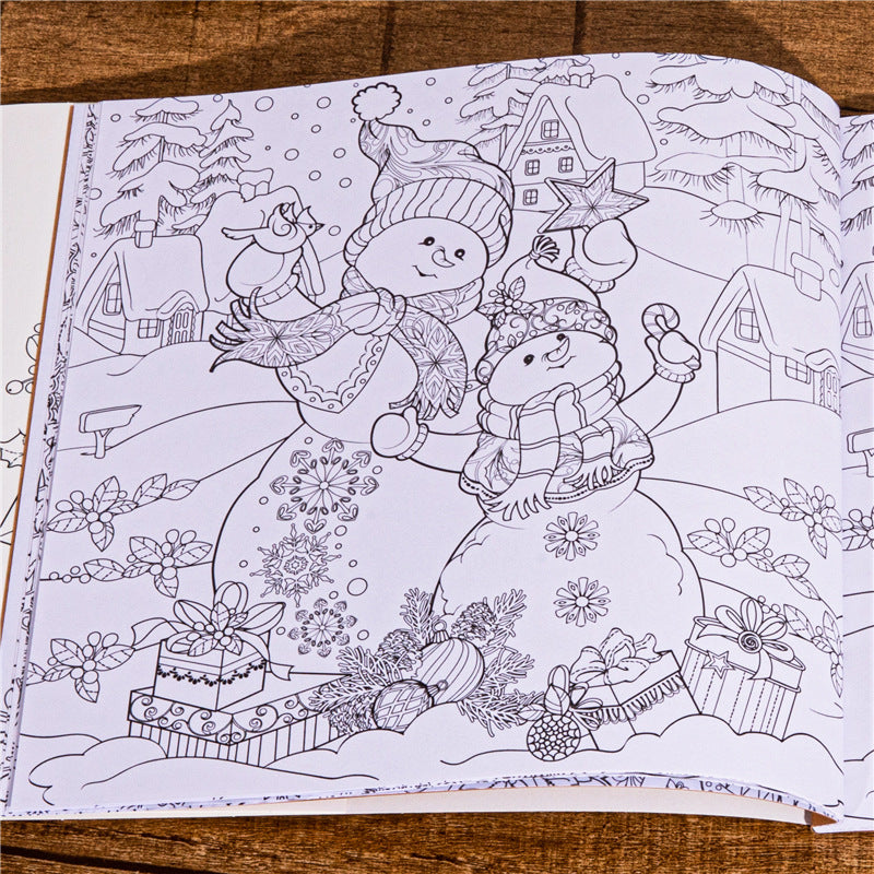 Magical Winter Coloring Book, for Stress Relief and Relaxation, Christmas and Winter Theme Graffiti Drawing Book