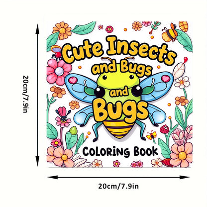 Cute Insects and Bugs Coloring Book for Adults, Colouring Book and Drawing Supplies for Christmas, Thanksgiving