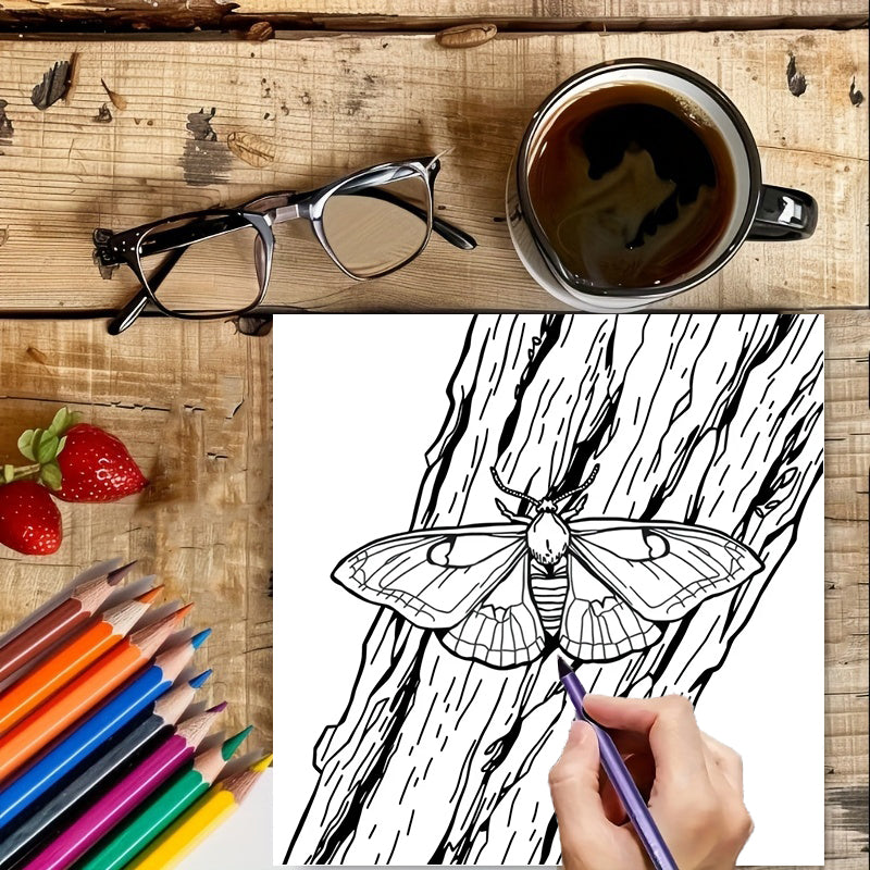 Cute Insects and Bugs Coloring Book for Adults, Colouring Book and Drawing Supplies for Christmas, Thanksgiving