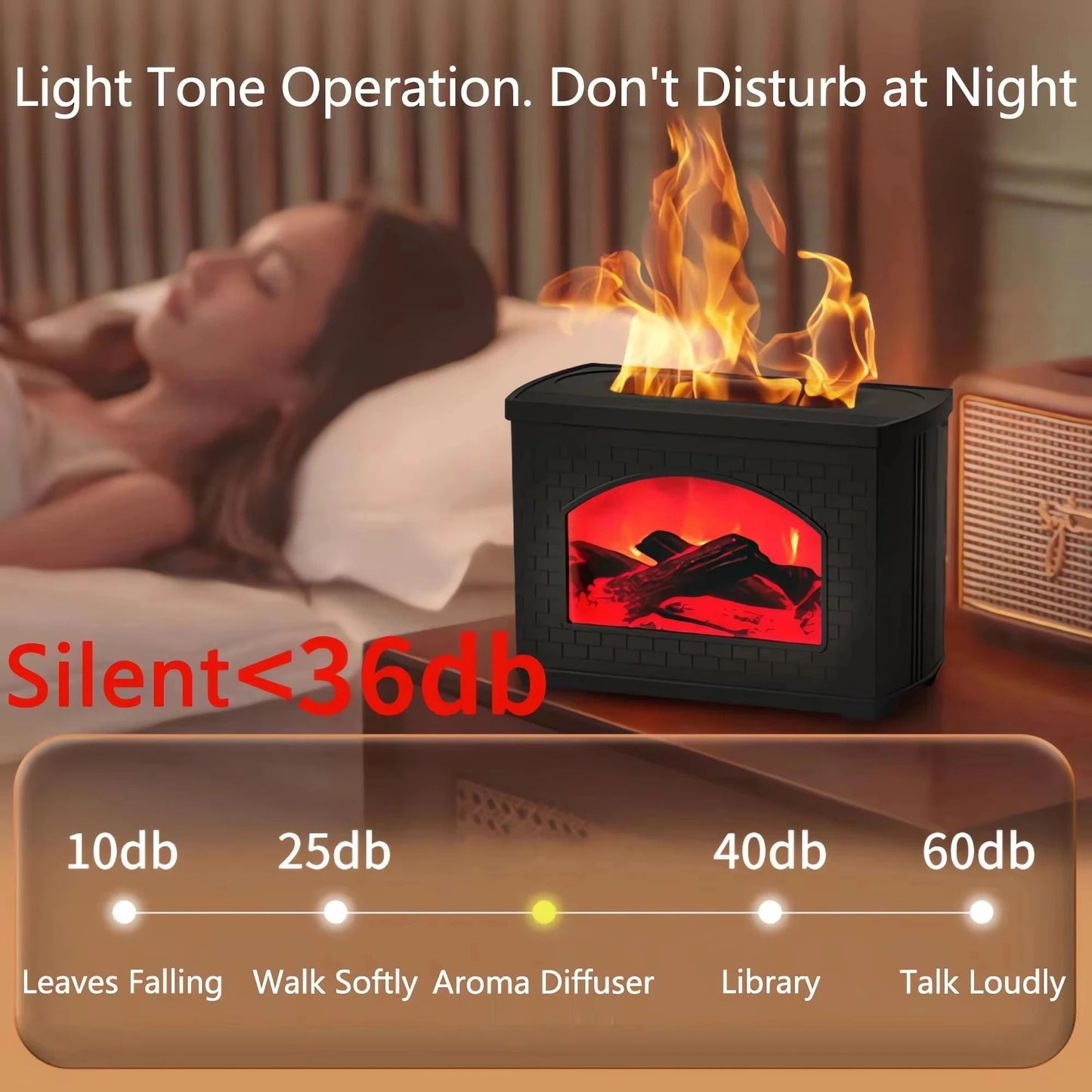 Simulated Fireplace Air Humidifier and Aroma Diffuser
