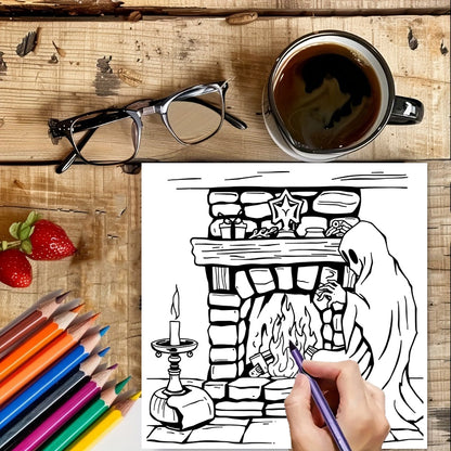 Halloween Spooks and Ghosts Coloring Book for Adult, Colouring Book, Drawing Supplies for Christmas