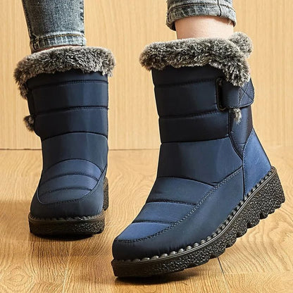 Womens Waterproof Winter Fur Boots with Warm Lining