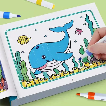 Creative Birthday Gift for Kids, Animal & Nature Coloring and Drawing Book, Ages 3 to 8 Years Old