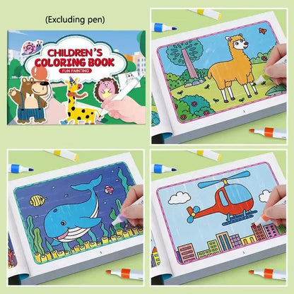 Creative Birthday Gift for Kids, Animal & Nature Coloring and Drawing Book, Ages 3 to 8 Years Old