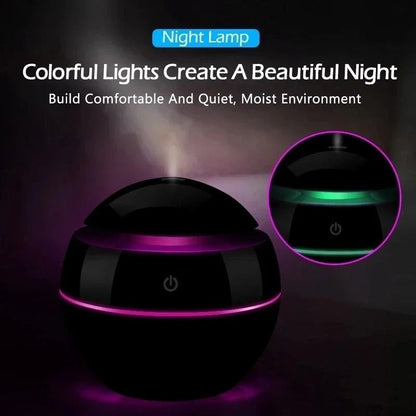 Ultrasonic Quiet Large Aromatherapy Cold Mist Humidifier Wood Grain Aroma Diffuser